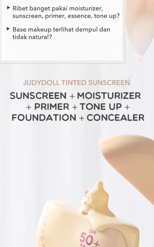 BEST SELLER) Judydoll Tinted Sunscreen SPF 50+ PA++++ 40ml (6 in