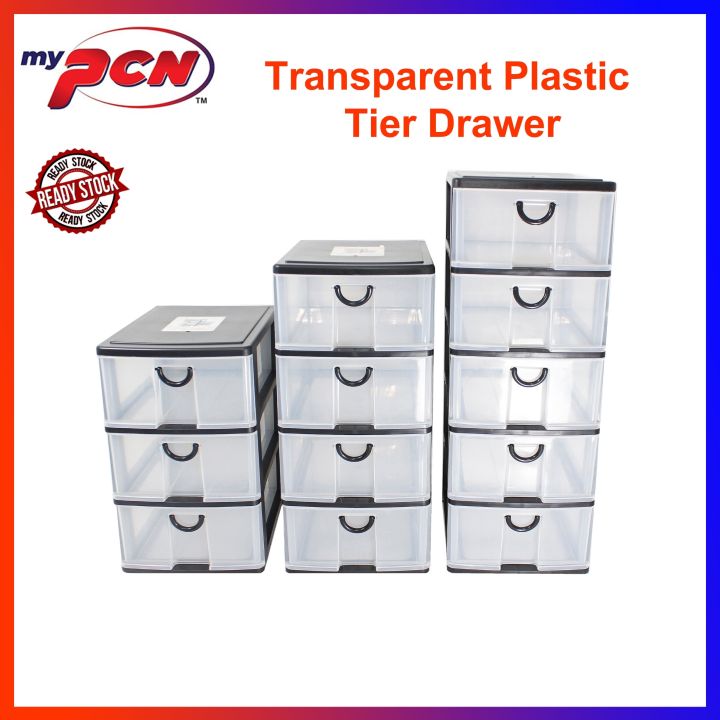 (A4 Size) PCN 3/4/5 Tiers Multipurpose Plastic Transparent Drawer