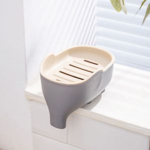 LBU2221 Double Layer Soap Box Cute Elephant Waterproof Soap Holder Creative Portable Drain Soap Dish Bathroom Accessories