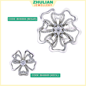 [BH5111 / BH5112] Brooch Zhulian BUNGA BERLAPIS KECIL Rhodium Plated  Zhulian Pin Zhulian original Brooch Zhulian Rhodium Plated