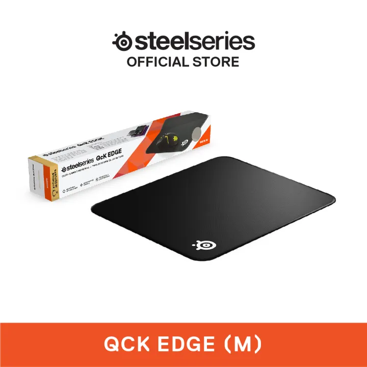 SteelSeries QcK Edge Medium Gaming Mouse Pad 320mm x 270mm x 2mm Micro-Woven Cloth Durable And Washable MousePad 63822