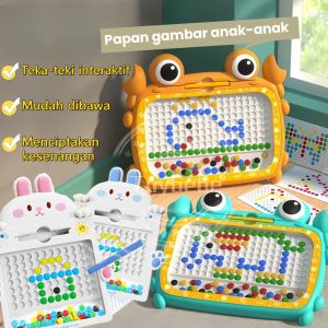 JE.ID Mainan Magnet Edukasi Anak Kepiting Menggambar Mainan Magnetic Board Drawing Mainan Anak Papan Magnet Mainan Anak Crab Magnetic Sketchpad Mainan Papan Gambar Manik Magnet Serbaguna Mainan Edukasi Kreatfitas