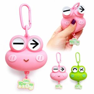 NAELIN Cartoon Frog Squeeze Toy Keychain Big Eyes Funny Bookbag Pendant Cute Versatile Stress Relief Bag Charm Key/Backpack Decor