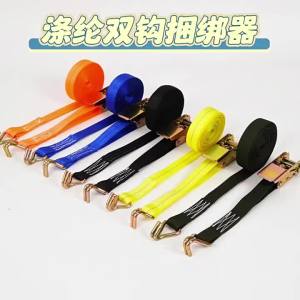 AE Dây căng buộc hàng bằng polyester hai móc của nhà sản xuất loại dày dặn có sẵn có thể đặt hàng loại có tay cầm nhôm hai móc.