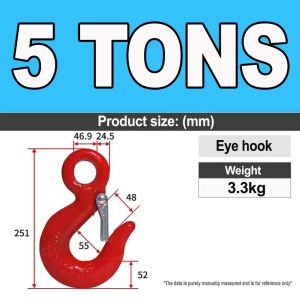 Large Opening Lifting Hooks Hanger High Strength Crane Swing 1-8 Tons Alloy Steel Forging Hook