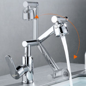 Homeneeds Kabinet Kamar Mandi Keran Putar 360 Derajat Wastafel Panas dan Dingin JS-70-1