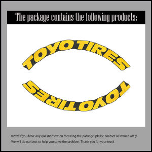 Yellow TOYO TIRES ยูนิเวอร์ซัล 3D ออโต้ กันน้ำ สติกเกอร์ยางรถยนต์ SUV ฮับล้อรถยนต์ ขอบล้อรถยนต์ ยางต่อตัวอักษร GT เรซซิ่ง สปอร์ต อุปกรณ์ตกแต่งรถยนต