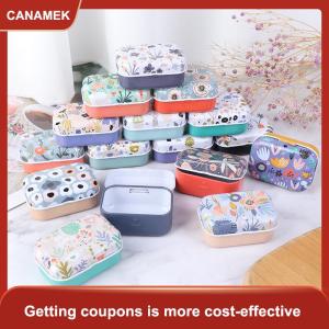 【CANAMEK】 Hoa nhỏ thiếc Đính Đồng Xu hộp lưu trữ đồ trang sức trường hợp tinplate hoa nhỏ