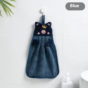 Seastina  thiết kế mèo dễ thương treo khăn tay cho nhà bếp phòng tắm san hô mềm Fleece thấm