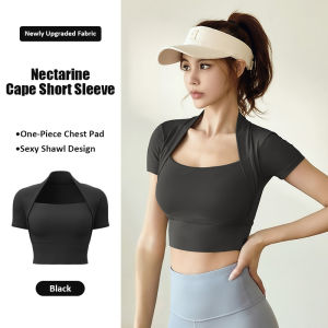 Woman Yoga Suit Short Sleeved Tops Appear Thin With Chest Pad Outdoors Running Motion Body Building Yoga Running Comfort Breathable Fashion Baita