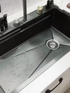 304 Stainless Steel Sink With Digital Display Vegetable Washing Basin Multifunctional Sink Large Single SinkFast shipping
