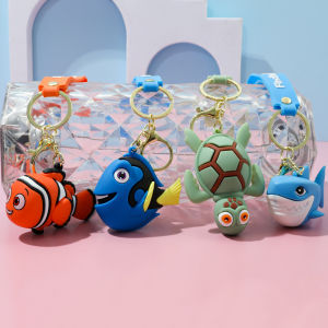 UMI Disney Finding Nemo 3D Keychain Sea Animal World Ugly Fish Shark Keyring Bag Charm Children Birthday Toy Gift 海底总动员钥匙扣