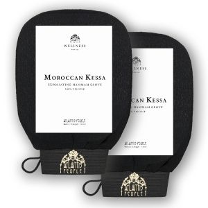 Moroccan Exfoliating Glove - Body Scrubber & Wash Mitt for Smoother Skin Exfoliates Dead Skin Cells Helps Even Skin Tone Ideal for Self-Tan Removal & Keratosis Pilaris Ingrown Hair