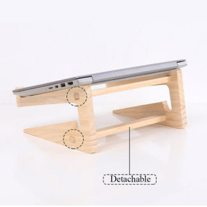 Wood Laptop Stand Cooling Pad for PC Notebook Macbook Pro Air IPad Pro Computer Riser Wooden Holder Mount Laptop Accessories