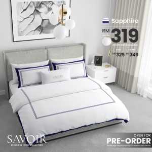 Sultera Bedsheet SAVOIR Hotel Series Sultaé THE SULTAN Cadar Queen King Sarung Bantal Bed Sheet Queen King Pillow Case