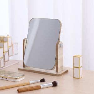 Big Wooden Stand Mirror 360 Degree Portable Adjustable Table Desk Mirror Bathroom Living Room