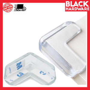 BLACK HARDWARE Silicone Rubber Table Furniture Angle Baby Safety Edge protector Corner Cover Pelindung Bucu Meja 桌角保护 防撞 Transparent Silicone Rubber Table Chair Furniture Equipment 3 Edge Corner Angle Bead Baby Safety Protect Wrap Cover
