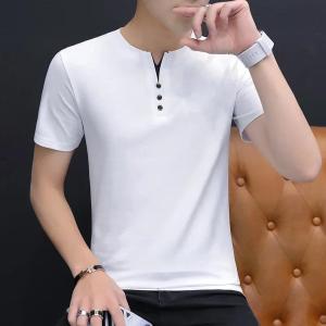 BROWON Mùa hè Hàng đầu Nam Áo thun Thường ngắn Tay áo Bông Công sở Áo thun Nam Mỏng Fil Màu đồng nhất Áo thun Bông Nam Thời trang2026