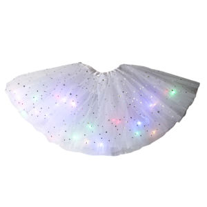 Multi-color Girls Tutu Skirts with LED Light Glow Princess Ballet Stage Dance Kids Cosplay Fairy Miniskirt Birthday Gifts