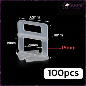 Suomi 100Pcs Insert Wedge Tile Leveler Systemy Transparent Clips For Stone Installation Use