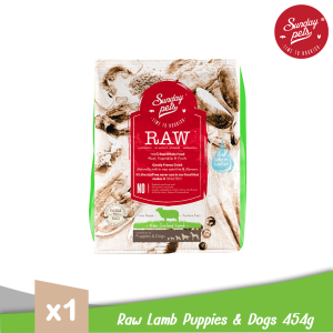 Sunday Pets Raw Lamb For Dogs & Puppies - อาหารสุนัขฟรีซดราย เหมาะสำหรับสุนัขทุกสายพันธุ์ อายุตั้งแต่ 2 เดือนขึ้นไป