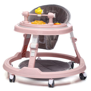 Mmflight Baby Walker Lipat Mainan Musik Walker Alat Bantu Jalan Bayi
