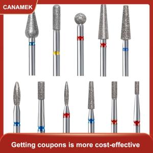 【CANAMEK 】 Diamond Nail Drill Bits Cuticle Clean Manicure Pedicure Remover Tools