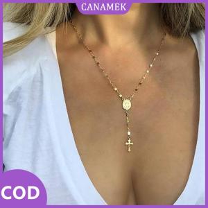 CANAMEK✨ Thời Trang Cổ Điển Chéo Tôn Giáo Mặt Dây Chuyền Vòng Cổ Trinh Nữ Maria Tua Dangle Chuỗi Xương Đòn Cho Phụ Nữ Quyến Rũ Đồ Trang Sức Quà Tặng