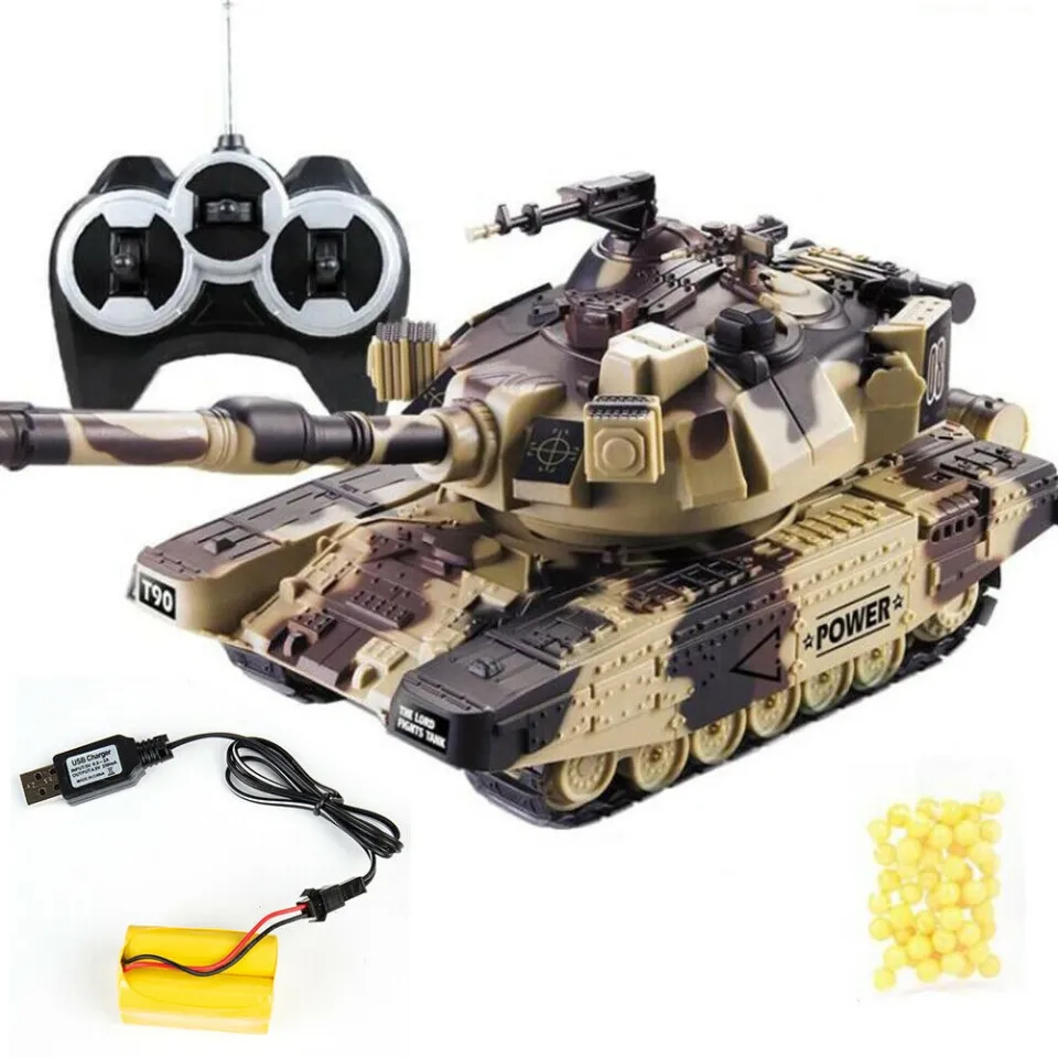 (Super Fan)1:32 Military War RC Battle Tank Heavy Large Interactive Remote  Control Toy Car with Shoot Bullets Model Electronic Boy Toys Gift