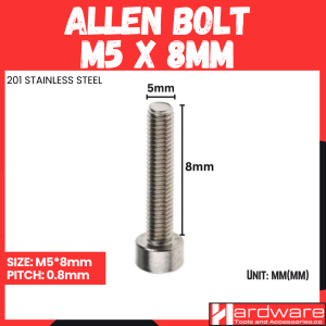 M5 Stainless Steel Allen Bolt Socket Head Cap Screws Hex Head Screws Hex Allen Key Hardware Tools
