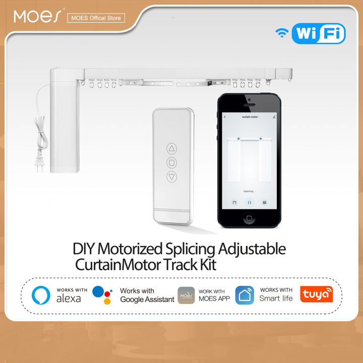 Moes Smart Wifi Motorized Splicing Curtain Diy Track Tuya Motor Rf