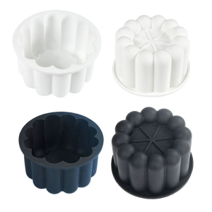 2pcs cánh hoa bánh mousse khuôn mẫu lớp Silicone sô cô la món tráng miệng Khuôn nướng sum họp gia đình bakeware