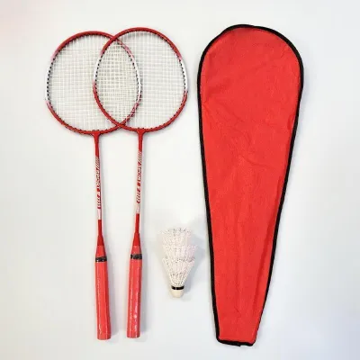 2Pcs Beginners Badminton Racket Set Adult Kids Alloy Training Rackets Badminton Racket Set