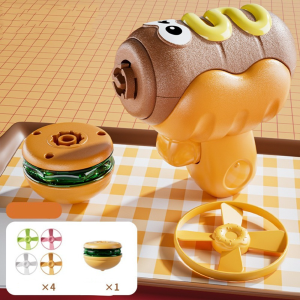 Spinning Top Toy for Boys and Girls Glowing Spinning Flying Saucer Outdoor Childrens Toy Bamboo Dragonfly Hamburger Spinning Top COD