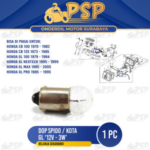 Dop Spido GL (Kota) 1 PC - Bohlam Lampu Kota Tengah 12V 3W Honda CB 100 125 GL Pro Neotech GL 100