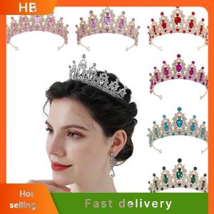 HB Luxury Elegant Crystal Princess Crown Hair Accessories Tiara For Women Party Rhinestone Wedding Bridal Crown New Head Jewelry
