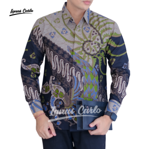 Kemeja Batik Pria Lengan Panjang Premium Lapis Furing Katun Halus Size M-XXL Motif Hanung