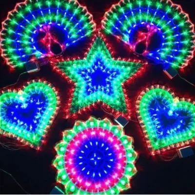 Christmas Parol LED Light Lantern Seasonal Outdoor Decoration Dancing LED Colorful Lights String Solar String Light Party Lights
