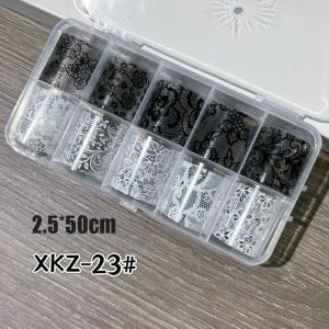ANANAA Lace Design Nail Foils Stripe Pattern Leopard Print Nail Art Stickers Fashion Sequin Effect Nail Decorations Manicure DIY