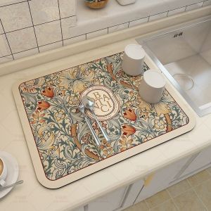 COD Fast Dry Kitchen Countertop Mat Table Mat Sink Mat Sink Absorbent Mat Utensil Drying Mat Diatomite