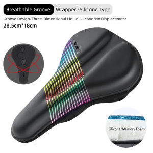 Tây Đi Xe Đạp Silicone Bọc Yên Xe Đạp Xe Đạp MTB Không Thấm Nước Thoáng Khí Gối Đệm Ghế Bìa Chất Liệu Da PU Silica Saddle Bìa Phụ Kiện Xe Đạp