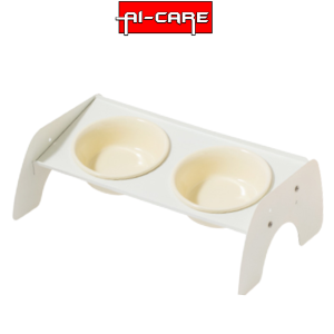 🔥JAPAN DESIGN🔥 Iron Pet Bowl Double Bowl Dog Cat Food Water Feeder Ceramic Dish Bowl Cats Dishes Dogs Drinking Bowl