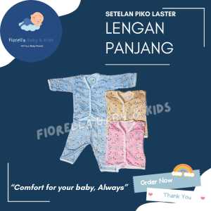 Baju Bayi Katun Setelan Lengan Panjang Piko Laster  Isi 3 Set dan 6 Set