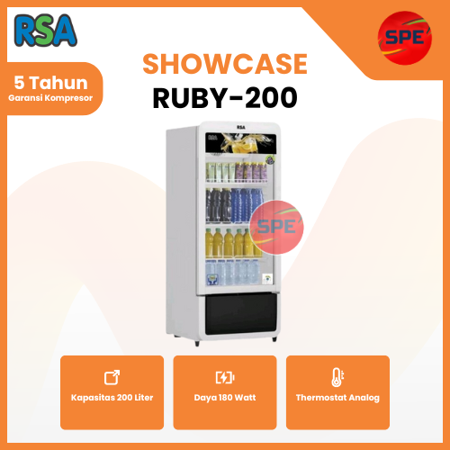 Ruby 200 SHOWCASE RSA KAPASITAS 200 LITER RUBY-200 / RUBY200 GARANSI RESMI ...