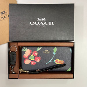 กระเป๋าสตางค์ยาวผู้หญิงกระเป๋าสตางค์แบบมีซิปได้รับการออกแบบอย่างสวยงาม Dompet Koin C9714 C8695 C8694 C8675 23498