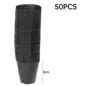 YESPERY 50Pcs PE Nursery Pots Thickened Seedling Cup Garden Vegetable Planting Nutrition Bowl Disposable Flowers Pot Container