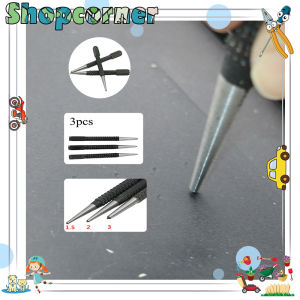 Drip Center Punch Set 3pcs Penitik Mata Bor Anti Slip Hd Penanda Titik Bor Drip Metal Drill Pointer Penanda Titik Bor Otomatis