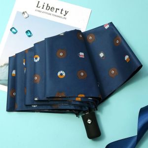 Bear Automatic Umbrella Folded Rain & UV Protection Umbrella Waterproof Umbrella