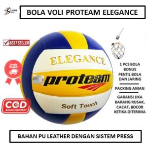 BOLA VOLI VOLLY PROTEAM ELEGANCE FREE PENTIL JARING - BOLA VOLLEY PROTEAM OFFICIAL - VOLLEYBALL ELEGAN - BOLA VOLI MURAH - BOLA VOLI PRO LIGA