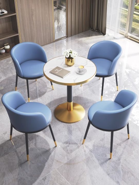 Reception and negotiation of small round tables and chairs